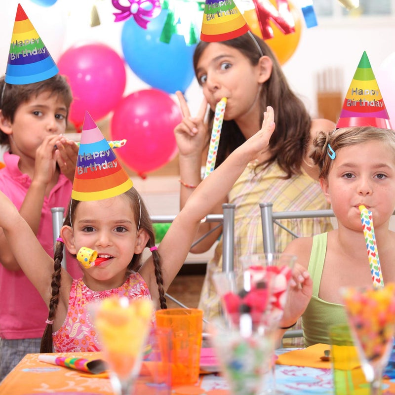 Rocutus Rainbow Birthday Party Hats  30 Pieces (RT-JNBGVFTGY) - Image 3